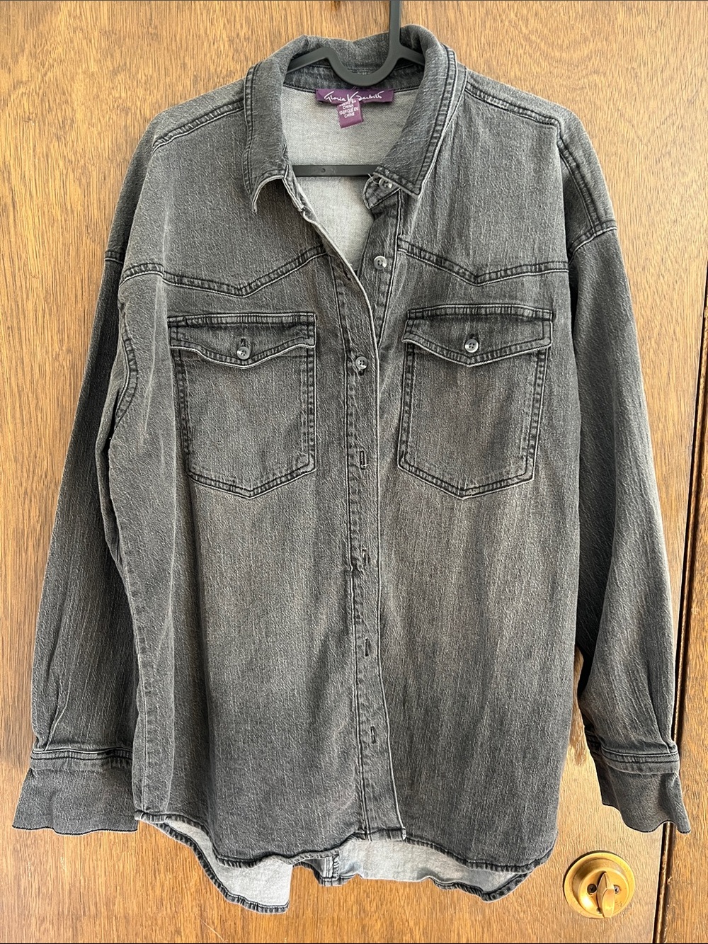 Black/grey western ish button down shirt